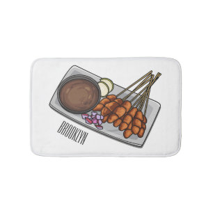 Alfombrilla De Baño Ilustracion Satay personalizado