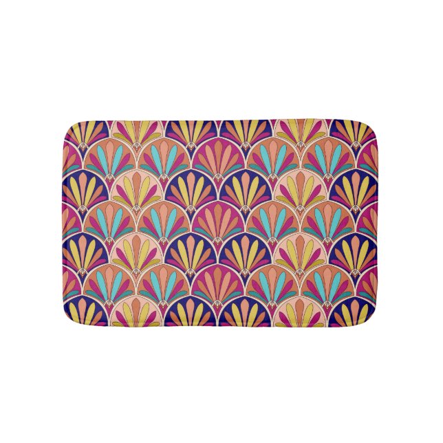 Alfombrilla De Baño Ilustracion textil tradicional indio (Anverso)