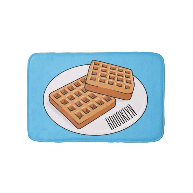 Alfombrilla De Baño Ilustracion Waffle personalizado (Anverso)