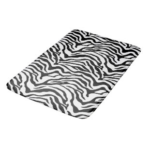 Alfombrilla De Baño Impresión a rayas de cebra en blanco y negro