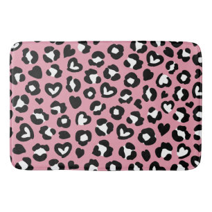 Alfombrilla De Baño Impresión animal, leopardo rosado, puntos de chita