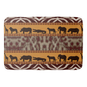Alfombrilla De Baño Impresión Animal Tribal Africana Moderna Leopardo 