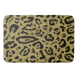 Alfombrilla De Baño Impresión de Animal Leopardo Guepardo Negro Brillo