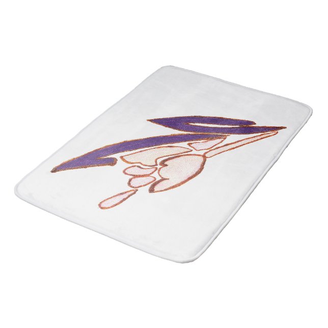 Alfombrilla De Baño Impresión de arte de acuarela Rosa elegante (Angular)