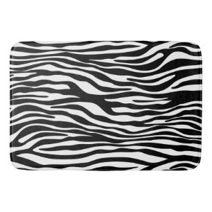 Alfombrilla De Baño Impresión de cebra, rayas de cebra, negro y blanco