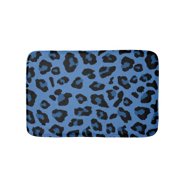 Alfombrilla De Baño Impresión de leopardo azul (Anverso)