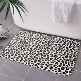 Alfombrilla De Baño Impresión de leopardo blanco