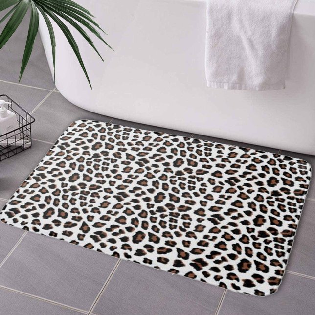 Alfombrilla De Baño Impresión de leopardo blanco (Leopard Print New Bath Mat by Looly Elzayat
)