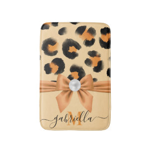 Alfombrilla De Baño Impresión de leopardo cúbico y doblado