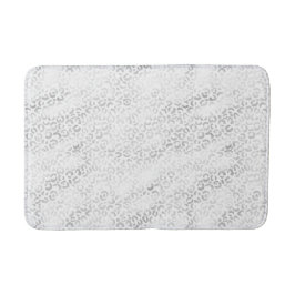 Alfombrilla De Baño Impresión de leopardo de brillo plateado