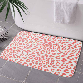 Alfombrilla De Baño Impresión de leopardo de coral