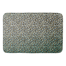 Alfombrilla De Baño Impresión de leopardo dorado Aqua Ombre