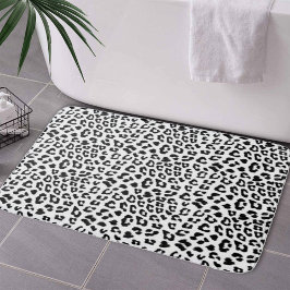 Alfombrilla De Baño Impresión de leopardo en blanco y negro