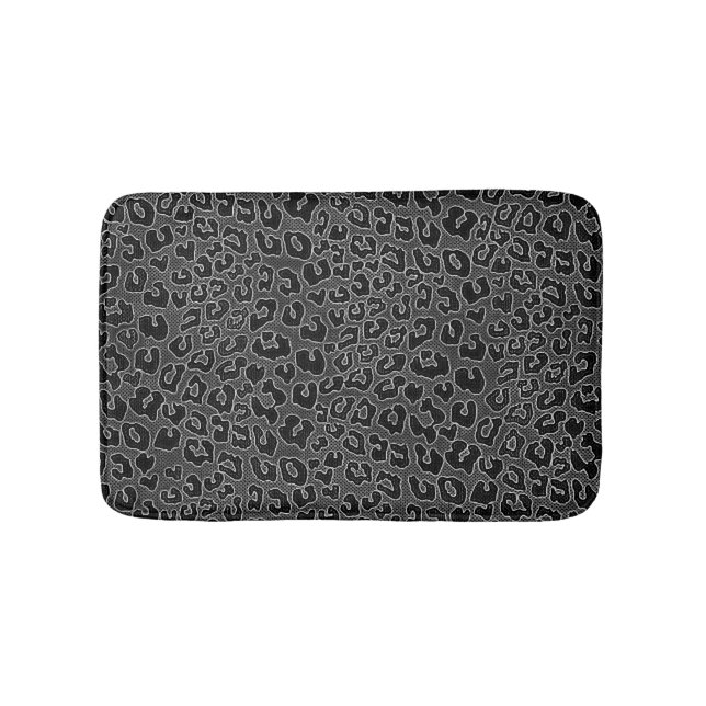 Alfombrilla De Baño Impresión de leopardo negro sofocada (Anverso)