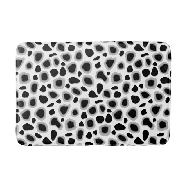 Alfombrilla De Baño Impresión de leopardo, negro y blanco (Anverso)