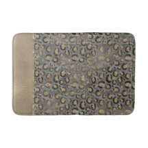 Impresión de leopardo Purpurinoso sobre gris brill