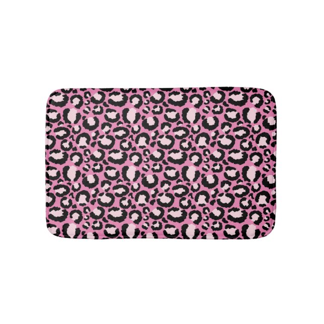 Alfombrilla De Baño Impresión de leopardo rosa (Anverso)