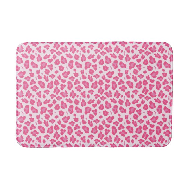 Alfombrilla De Baño Impresión de leopardo rosa de moda (Anverso)
