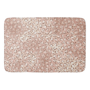 Alfombrilla De Baño Impresión de leopardo rosado de Rubor Rosa de col