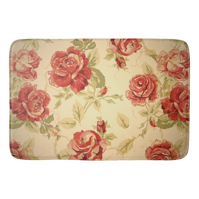 Alfombrilla De Baño Impresión de rosa antigua (Anverso)