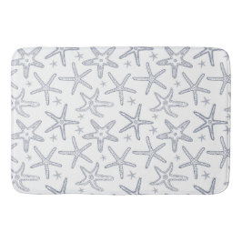 Alfombrilla De Baño Impresión de selva marina azul y blanca