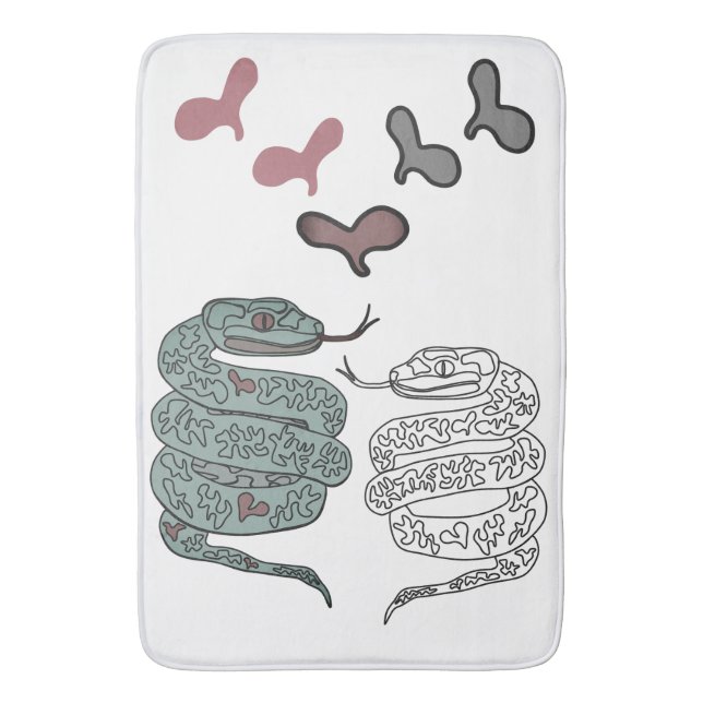 Alfombrilla De Baño Impresión de serpientes (Frente vertical)