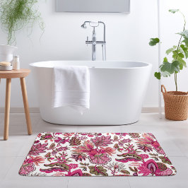 Alfombrilla De Baño Impresión floral rosa boho vintage