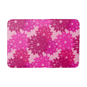 Alfombrilla De Baño Impresión moderna de kimono floral, rosa, fucsia y