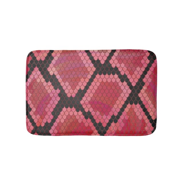 Alfombrilla De Baño Impresión negra y roja de serpientes (Anverso)