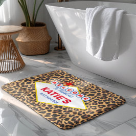Alfombrilla De Baño Impresión personalizada de leopardo de Rótulo de V