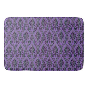 Alfombrilla De Baño Impresión púrpura del damasco del vintage