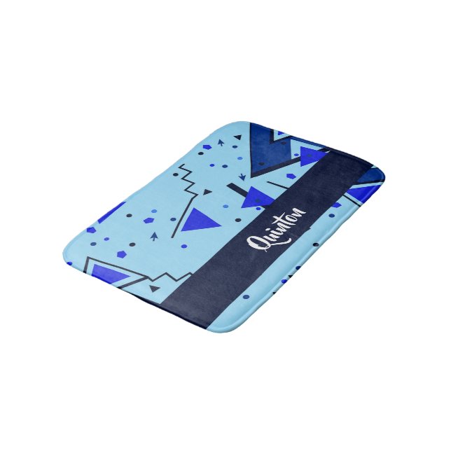 Alfombrilla De Baño Impresión retro azul (Angular)