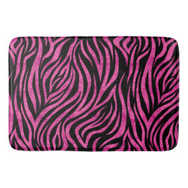 Alfombrilla De Baño Impresión Zebra Black Hot Pink