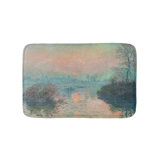 Alfombrilla De Baño Impresionismo de Monet Sunset Seine Bella Artes (Anverso)