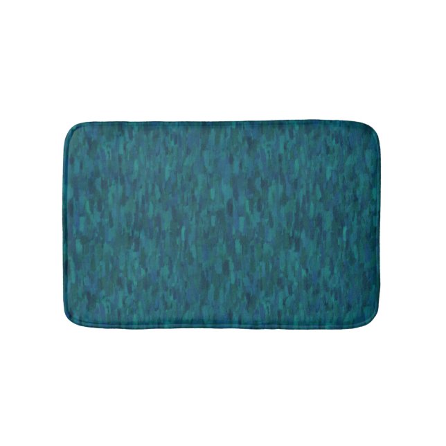 Alfombrilla De Baño Impressionist Brush Strokes, Navy, Teal, Blue (Anverso)