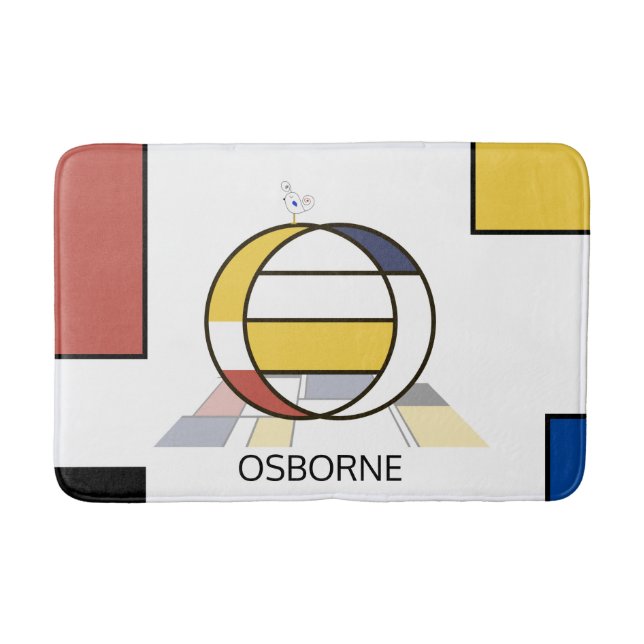 Alfombrilla De Baño Increíble Neoplasticismo Art Monograma. Letra O (Anverso)