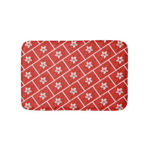 Alfombrilla De Baño Indicador de esquema de mapa rojo HONG KONG