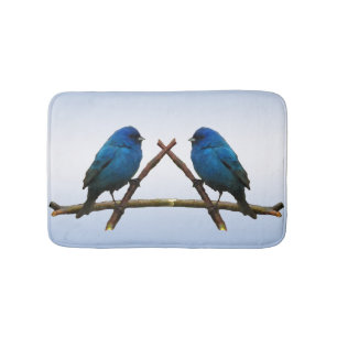 Alfombrilla De Baño Indigo Bunting Birds Bath Mats
