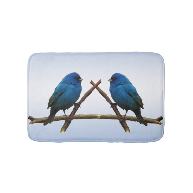 Alfombrilla De Baño Indigo Bunting Birds Bath Mats (Anverso)