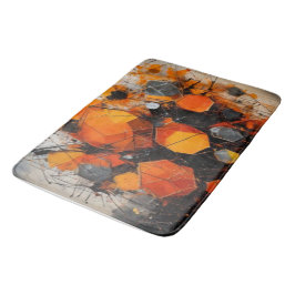 Alfombrilla De Baño Industrial Abstract Hexagon & Grunge Splatter Bath