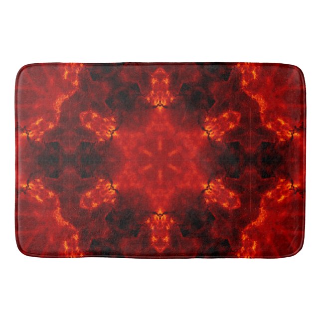 Alfombrilla De Baño Inferno Nexus - Fiery Kaleidoscope Art (Anverso)