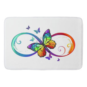 Alfombrilla De Baño Infinidad de la mariposa arcoiris