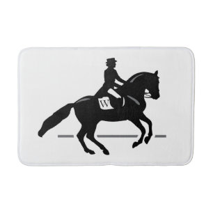 Alfombrilla De Baño Inicial del Dressage del caballo y fondo de