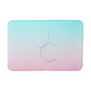 Alfombrilla De Baño Iniciales de superposición de 2 modernas Rosa tu