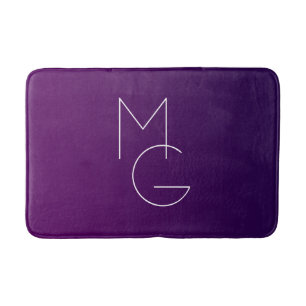 Alfombrilla De Baño Iniciales Modern 2   Morado Profundo Suelo Ombre