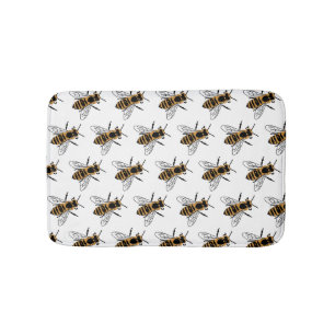 Alfombrilla De Baño Insectos de Ilustracion de miel de abeja