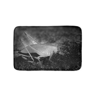 Alfombrilla De Baño Insectos Katydid En Blanco Y Negro
