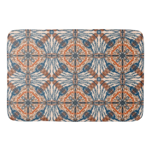 Alfombrilla De Baño Inspiración turca: Armada texturizada y Terracota (Anverso)