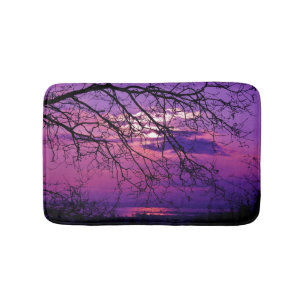 Alfombrilla De Baño Intenso y Viviente - Paisaje Morado del Amanecer
