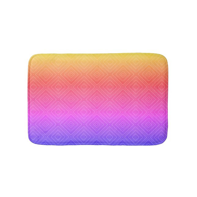 Alfombrilla De Baño Ipanema Arcoiris Hipnótico Diamante Arte Pop Moder (Anverso)
